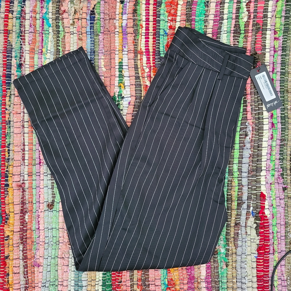 Nasty Gal pinstripe high-waisted pants, size 6